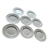 8 grandes assiettes faïence blanche anglaise 19 ème