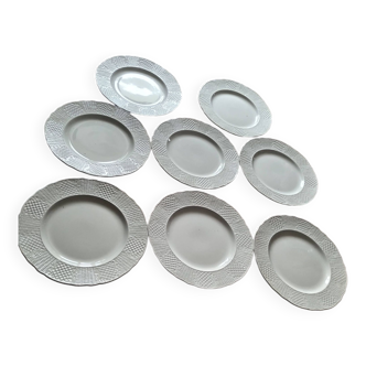 8 grandes assiettes faïence blanche anglaise 19 ème