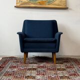 Woolen armchair, designed by Folke Ohlsson, Denmark 50s/60s, mid-c modern,