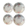 4 petites assiettes en porcelaine de Limoges  octogonale