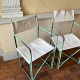 Pair of antique vintage camping metal chairs plianfer