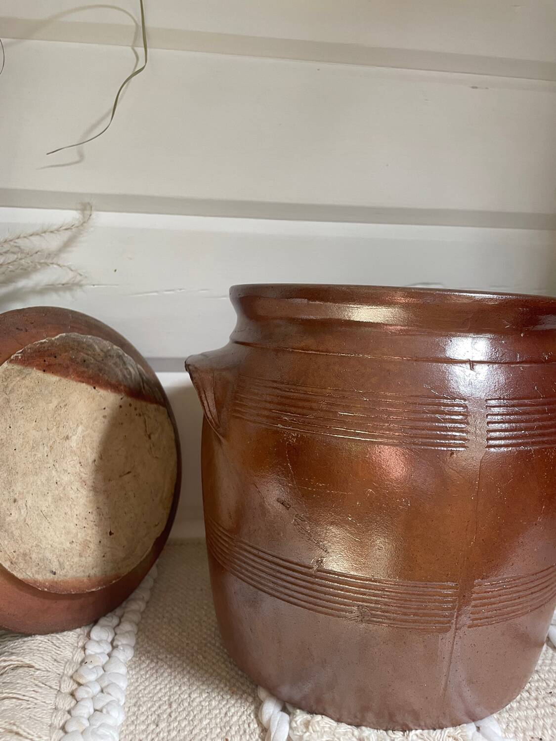 Old stoneware salt cellar