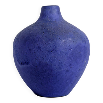 Blue Klein ceramic vase Heyne Keramik, Fat Lava, Germany 1960s
