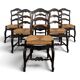 Série de 6 larges chaises de style Provençal en Noyer sculté