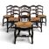 Set of 6 wide Provençal style chairs in carved walnut.