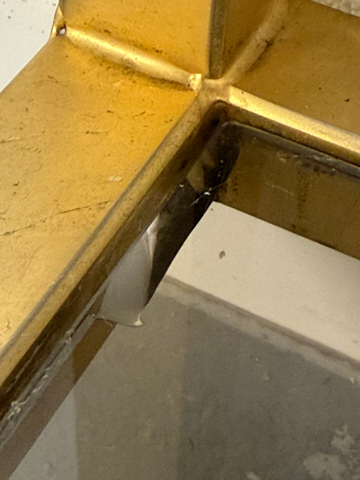 1970s vintage Italian design brass and glass shelf