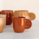 Amber terracotta ceramic cup - Oustao
