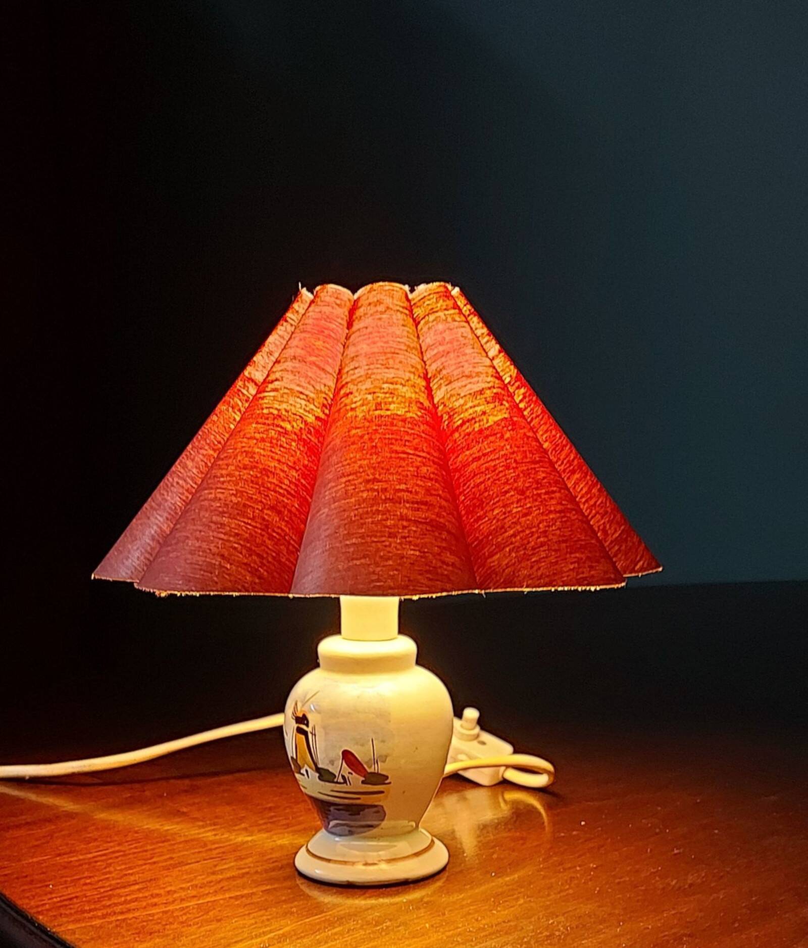 Lampe delf en porcelaine