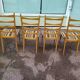 Lot 4 Light wood chairs in vintage Scandinavian fabric