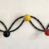 Wall-mounted coat rack with balls, Feraud style, 1960s