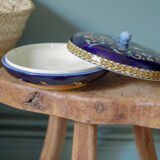 Gien blue earthenware candy box