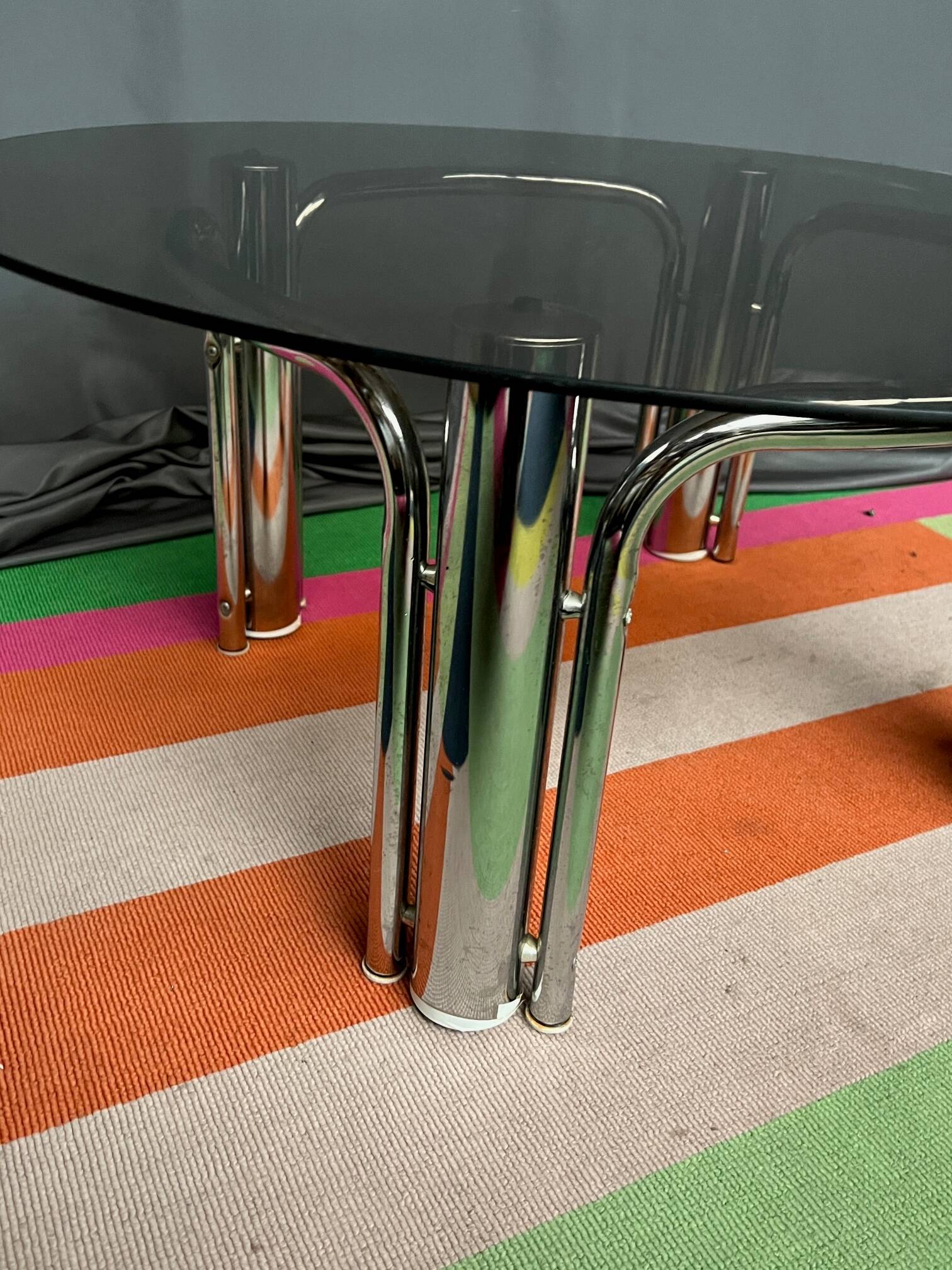 Vintage design coffee table. Chrome.