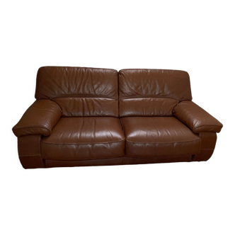 Natural leather sofa 3 places