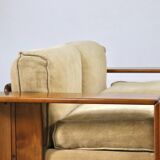 Afra & Tobia Scarpa ‘Artona’ Sofa In Elm And Linen For Maxalto, 1975