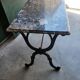 Table de bistrot marbre pied en fonte