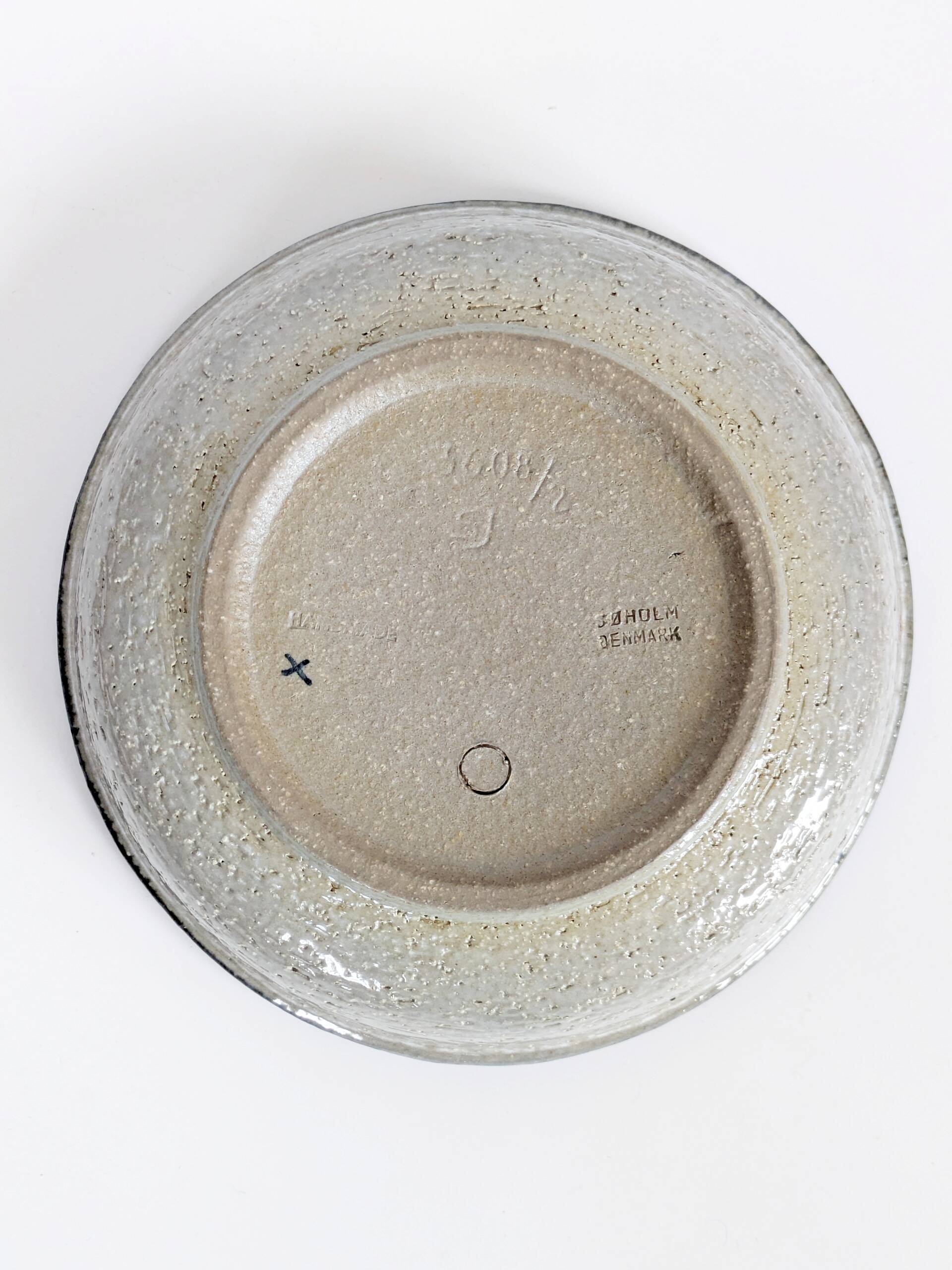 Vintage Søholm Denmark blue stoneware ceramic mid-century bowl