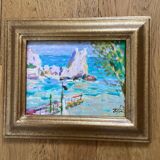Signed painting Oil on cardboard dimensions: height -25cm- width -30cm-