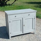 Parisian sideboard in oak and walnut 2 doors 2 drawers from the 20s
