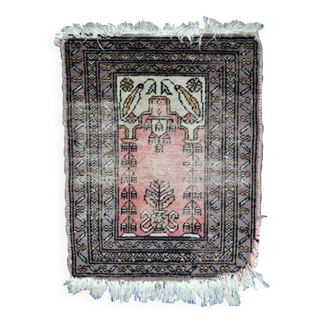 Tapis de Prière Vintage Boukhara en Laine, Années 1950, Pièce Authentique