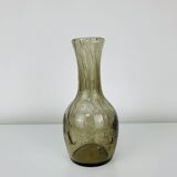 Vintage smoked bubble glass vase