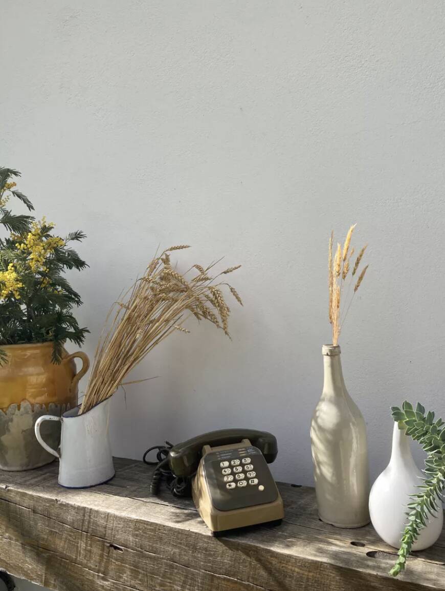 Old telephone 1980 socotel brown bakelite