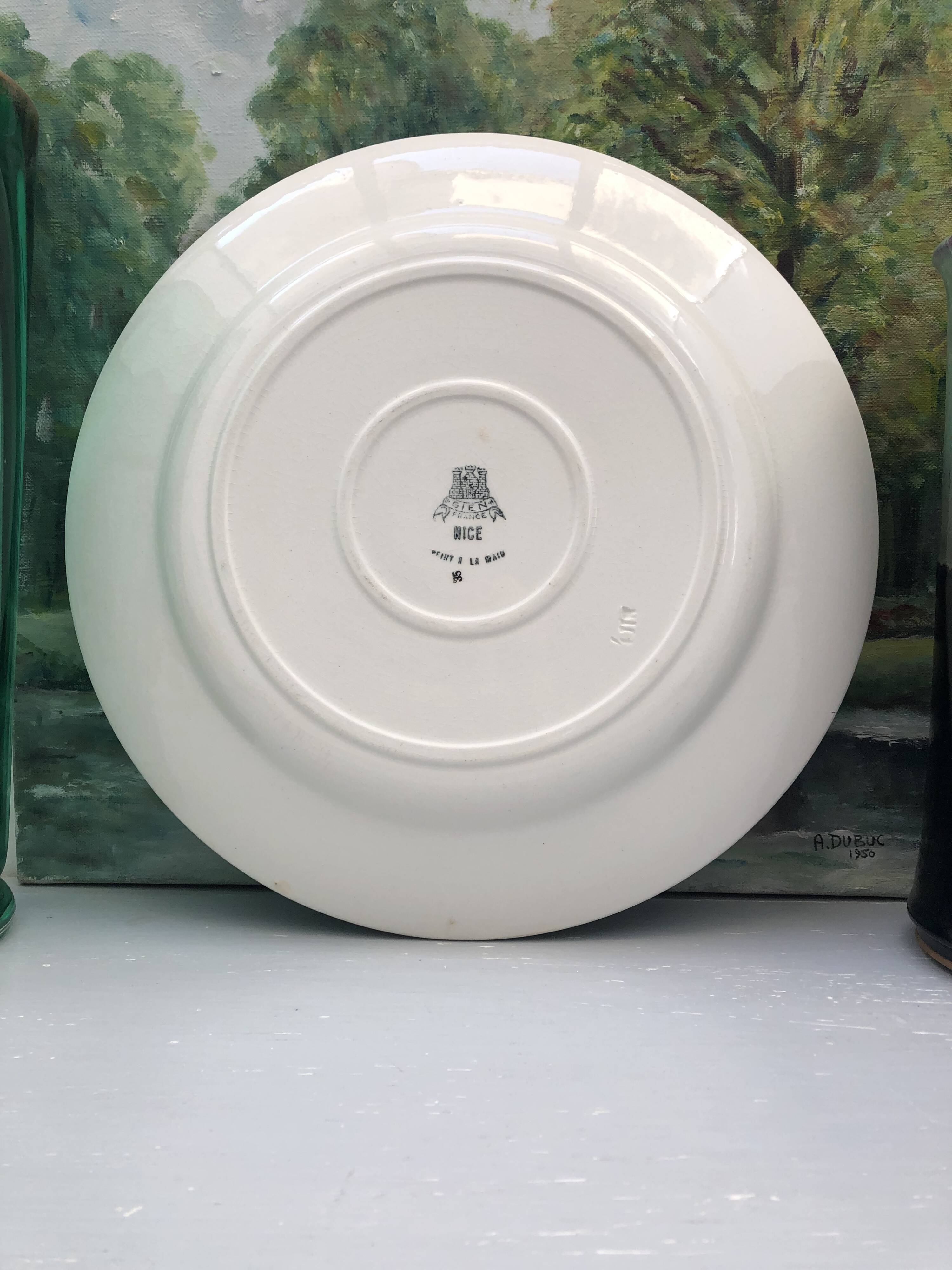 Large GIEN dish stamped FRANCE nice number 35