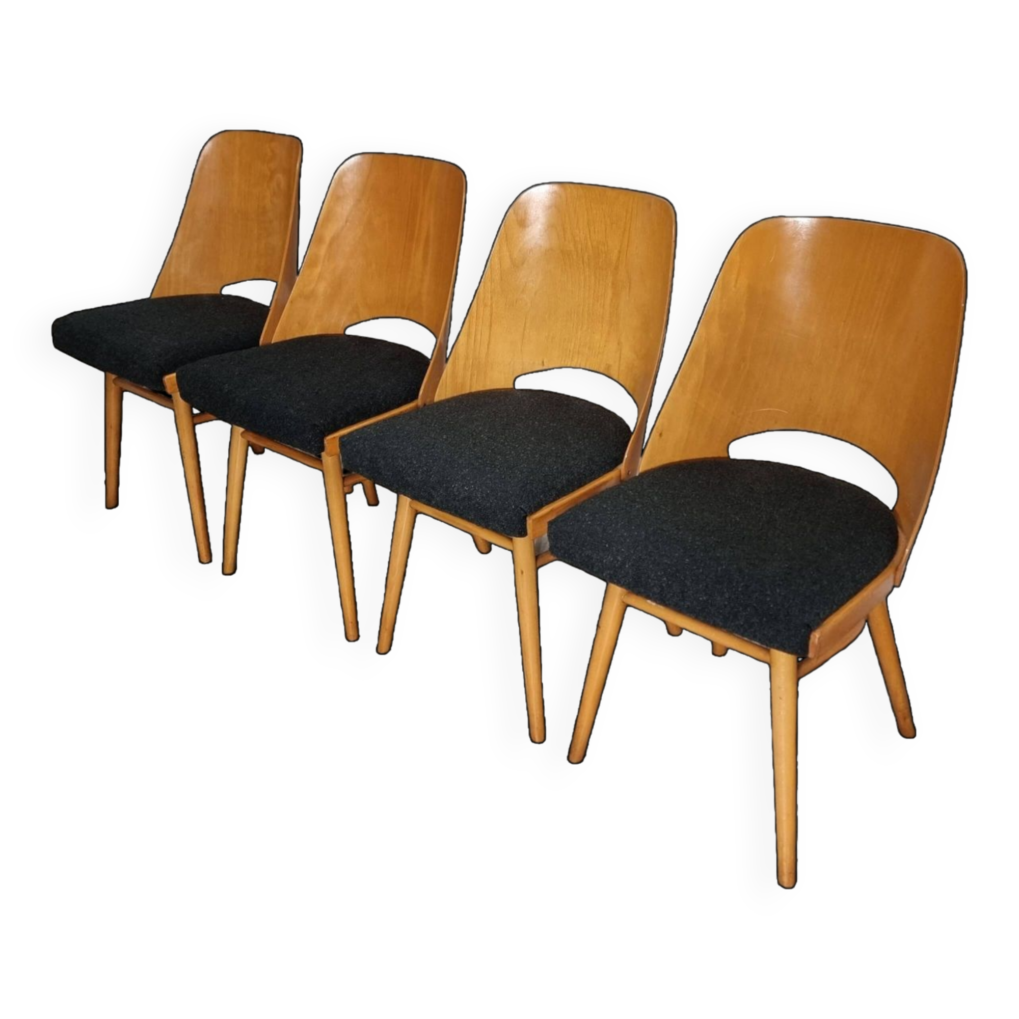 Dining Chairs by Radomir Hoffman for Ton, 1950s, Set of 4
