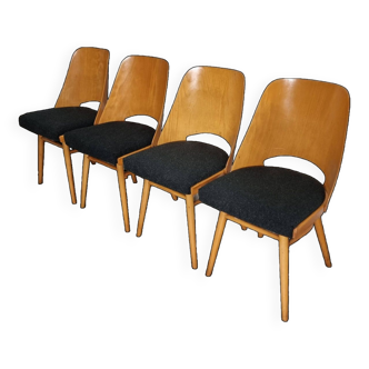 Dining Chairs by Radomir Hoffman for Ton, 1950s, Set of 4