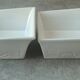 Two asymmetrical square gratin dishes BCI numbered, Made in France