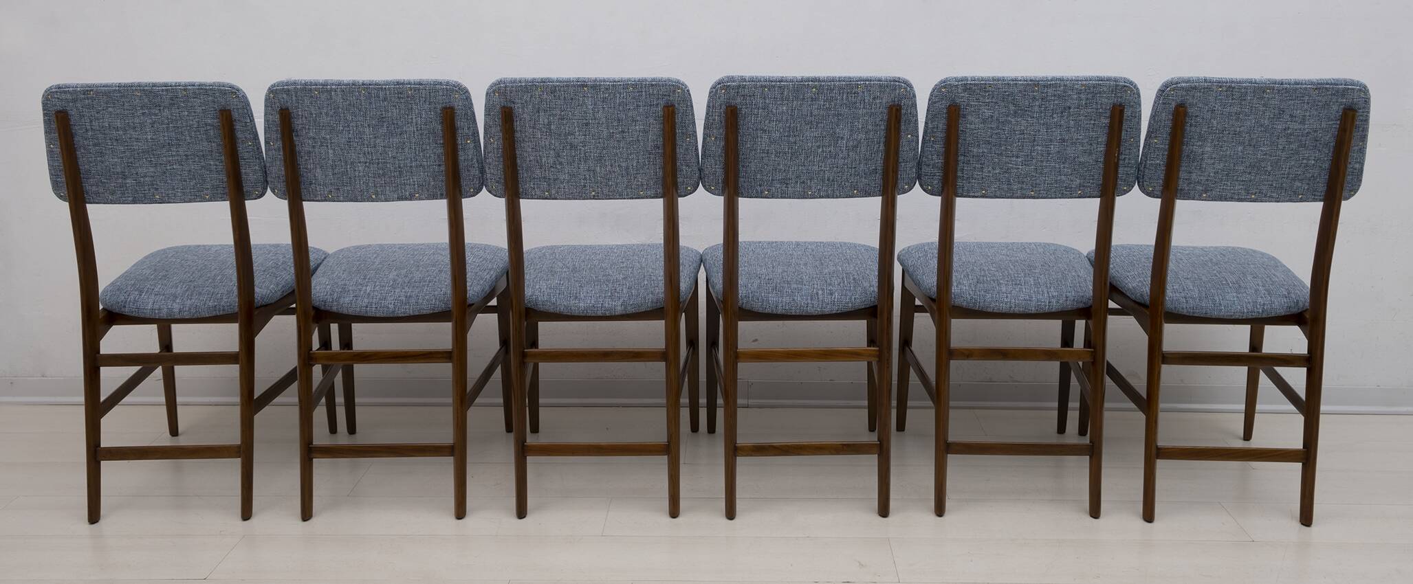 Six of Edmondo Palutari for Dassi Mid-Century Italian Teak Dining Chairs,50