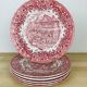 6 plates earth of iron red Royal Tudor model 17th century England ironstone