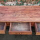 Oak farmhouse table, six drawers