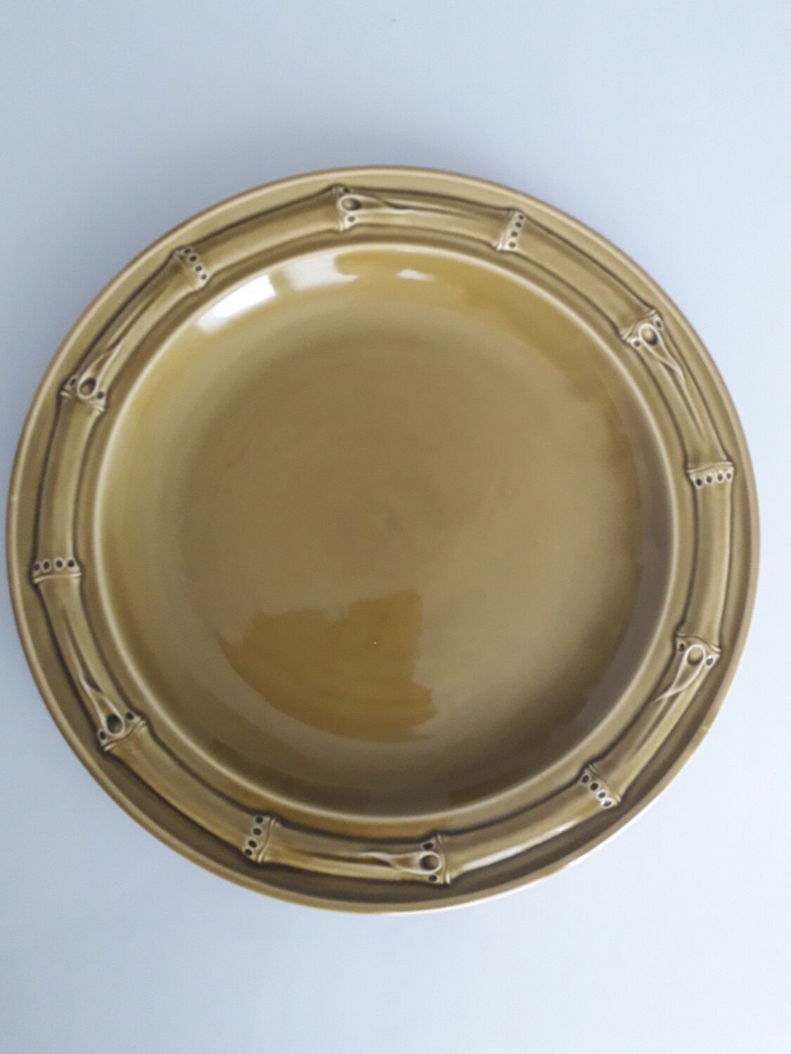 Vintage green Gien dish 29 cm