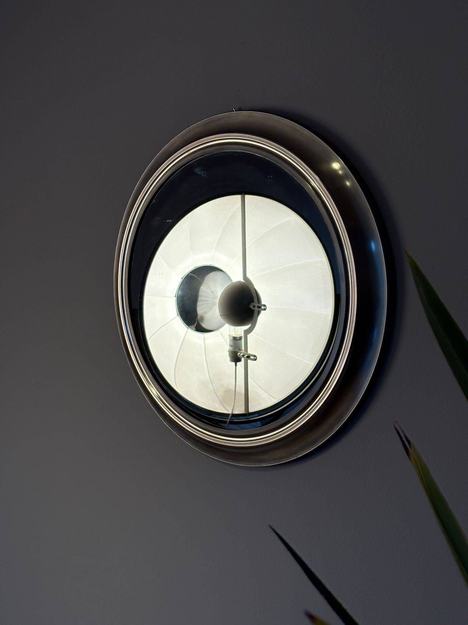 Round metal mirror, Italy 1970s