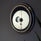 Miroir rond en métal , Italie années 1970