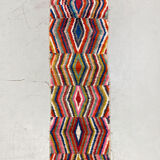 Moroccan Berber carpet Boujaad corridor with multicolored diamonds 336x80cm