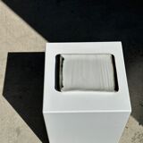 Trio of small rectangular serving dishes white and black Indonesian ceramic 21x16