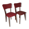 Pair of bistro chairs in red skaï edition 1950