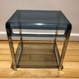 Plexiglas and blue chrome table