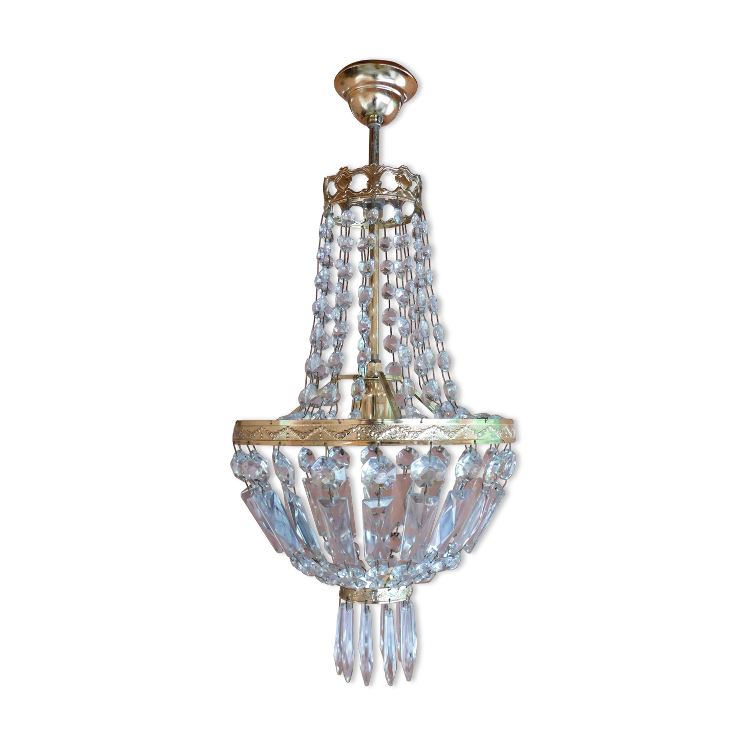 Lustre montgolfière pampilles ø 25 cm