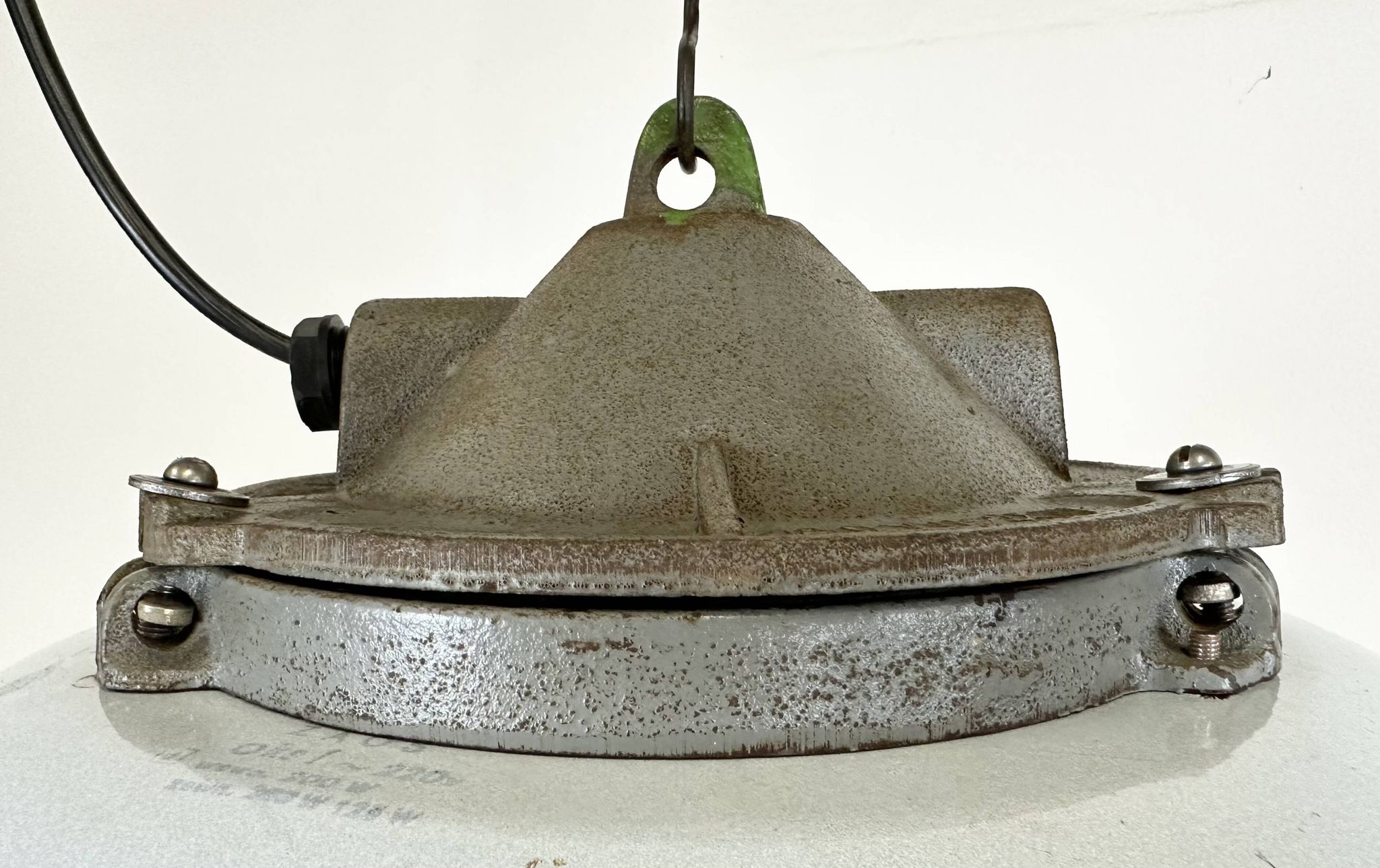 Industrial Blue Enamel Factory Pendant Lamp in Cast Iron from Zaos, 1960s