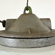 Industrial Blue Enamel Factory Pendant Lamp in Cast Iron from Zaos, 1960s