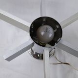 Pair of vintage Italian chrome and glass wall lights, 1960s Sciolari.