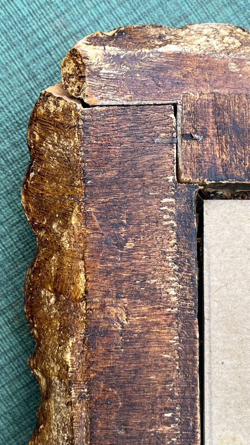 Miroir bois doré vintage  32,5 x 38