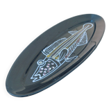 Grand plat décor poisson Robert Picault  Vallauris