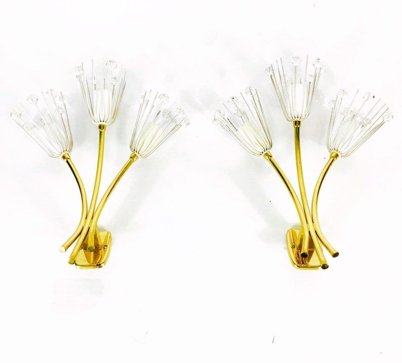 Pair of brass wall lamps by Emil Stejnar for Rupert Nikoll, Austria 1960