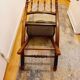 English folding chair - Vintage in wood and leather