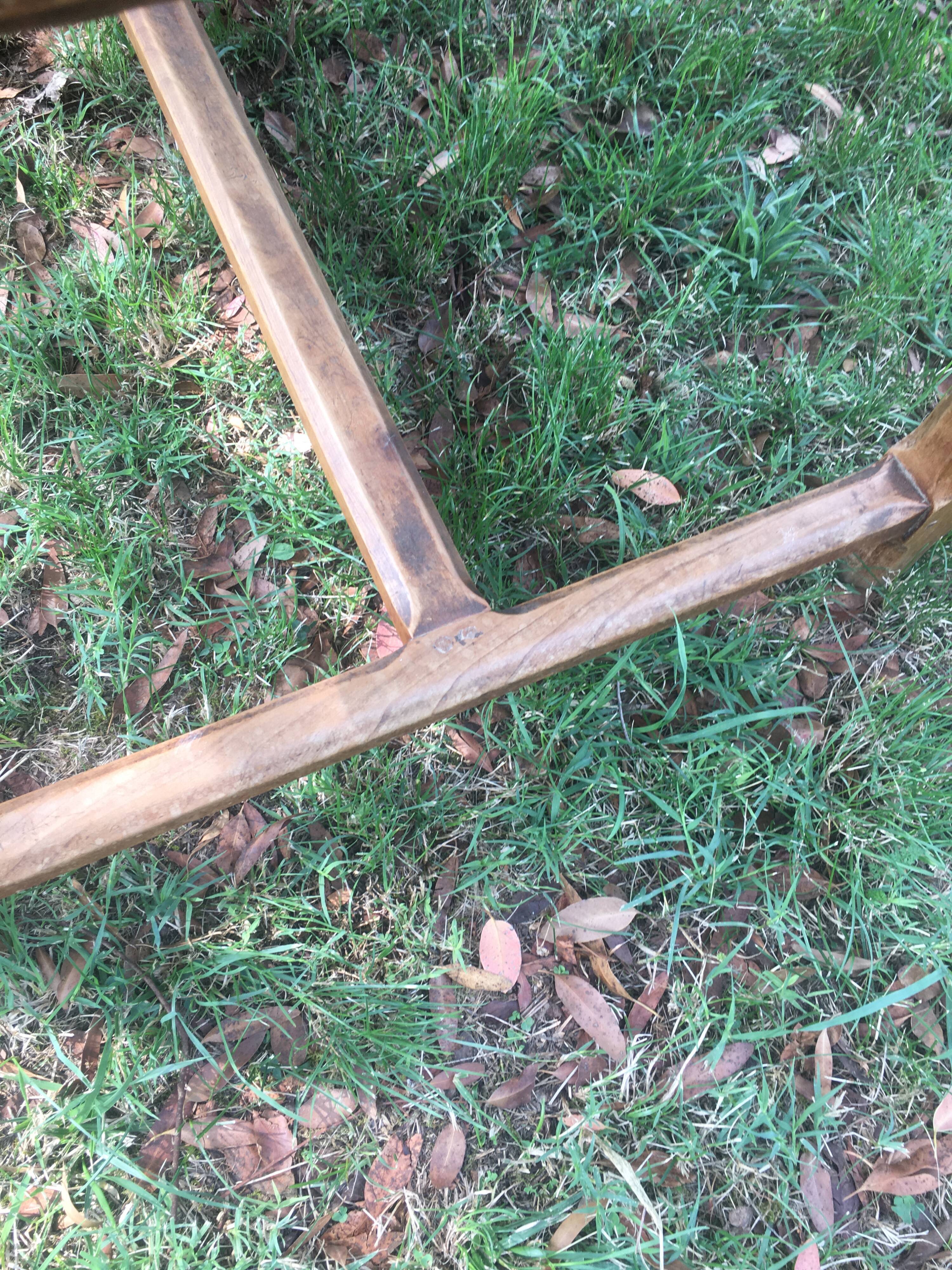 Kitchen farmhouse table in oak and chestnut eighteenth with two drawers 196/87-78h