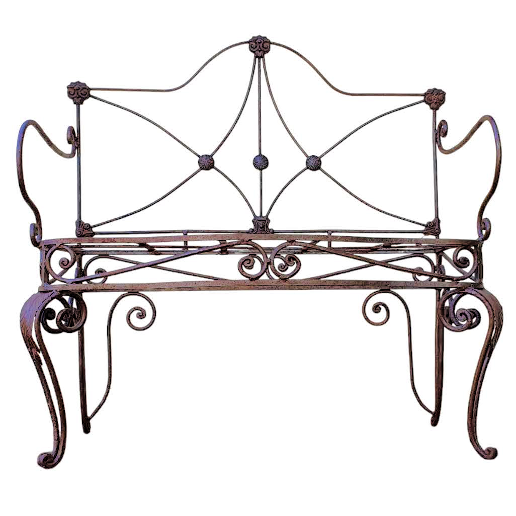Wrought iron sofa bench