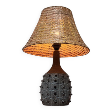 Lampe de table en poterie de studio danoise moderne du milieu du siècle par Jette Hellerøe, années 1960